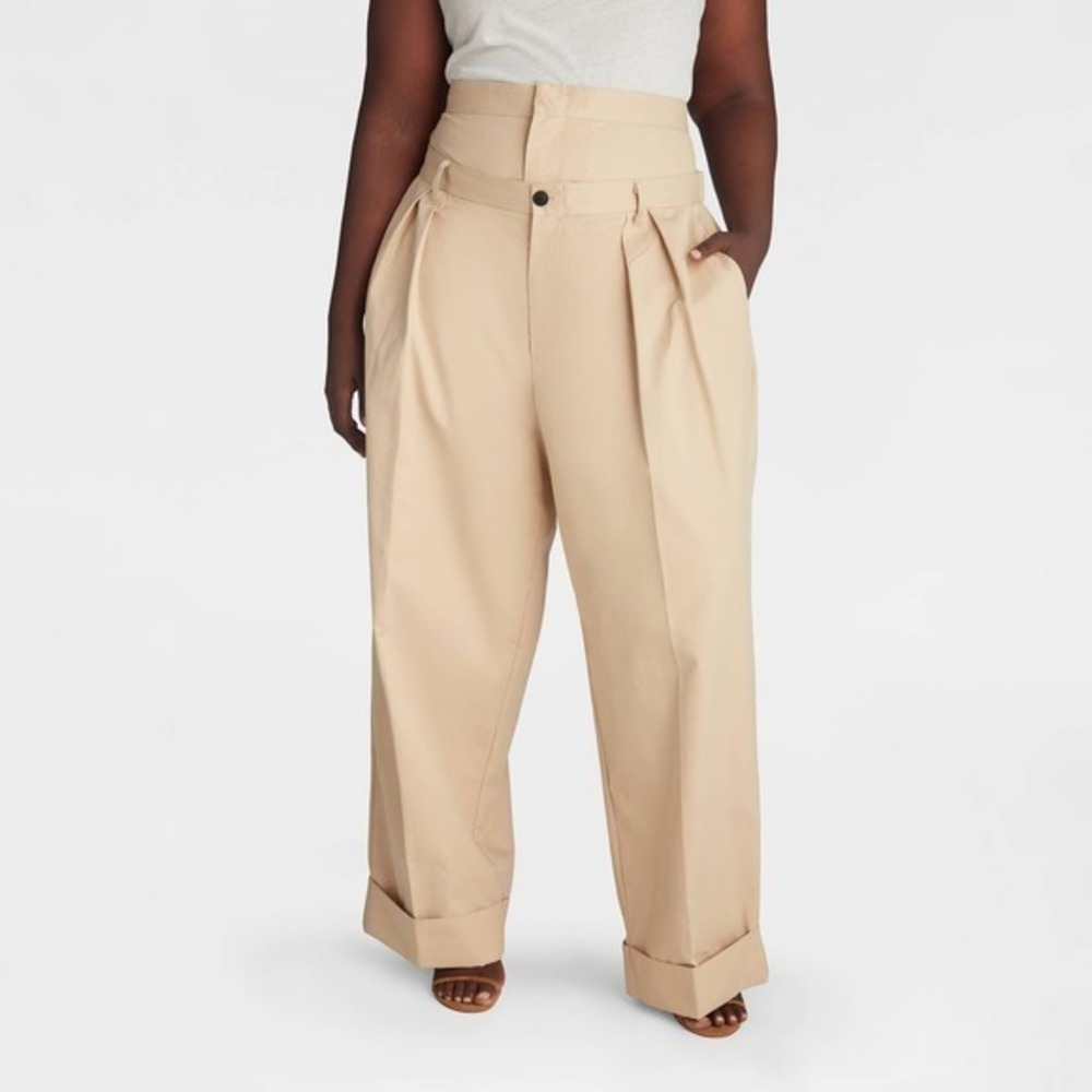 KBB KAHLANA Target XXL 2-X-Large Baggy Leg The Waist Curtain Trouser Tan Pant